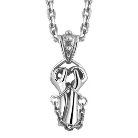 Chained Hands 925 Sterling Silver Pendant Necklace