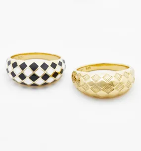 Checker Rings - Set of 2