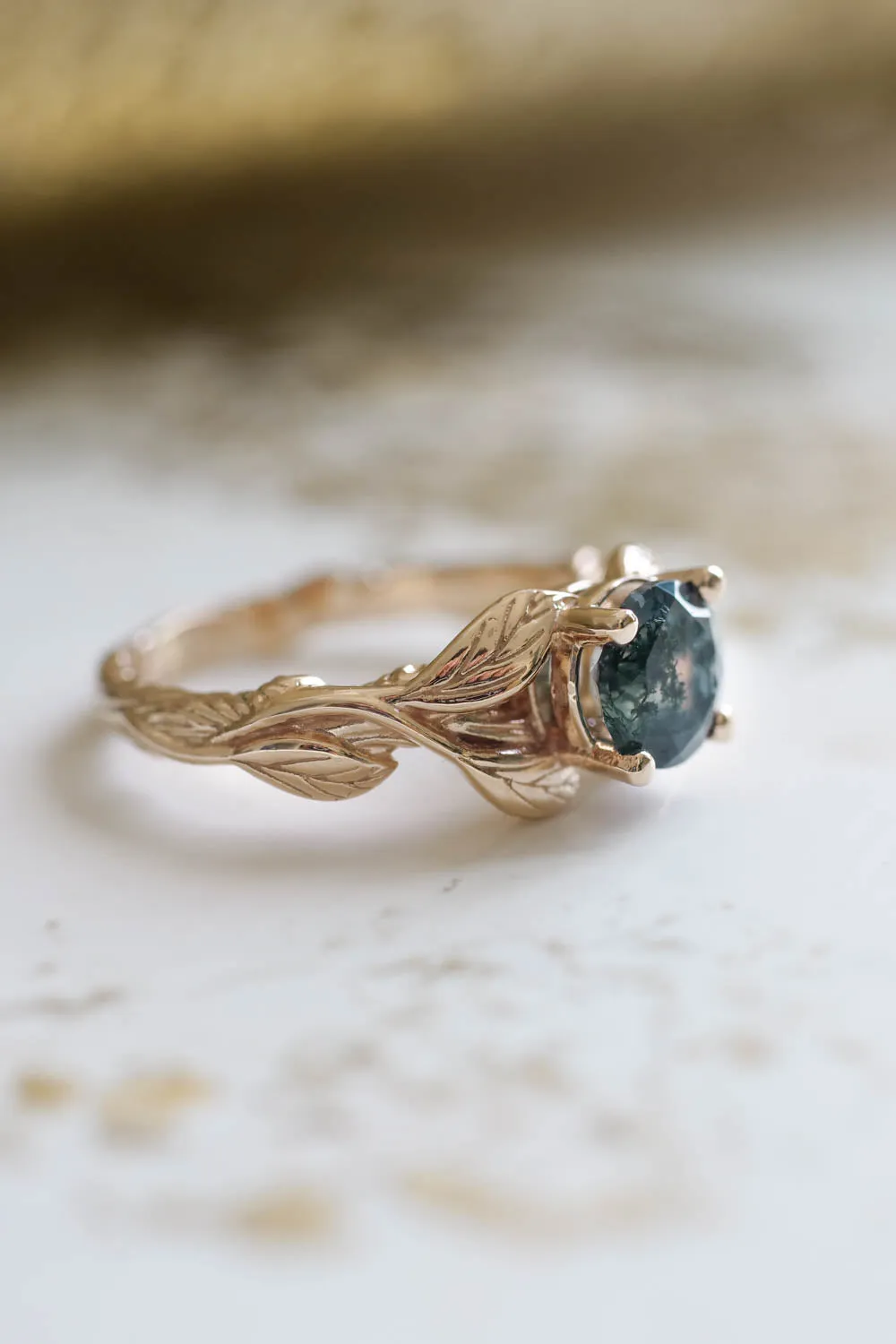 Clematis | branch engagement ring setting, round gemstone