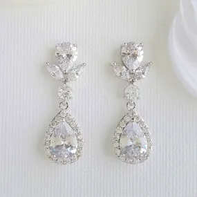 Crystal Teardrop Earrings-Emma