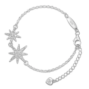 CZ Falling Star Jewelry Sterling Silver Bracelet