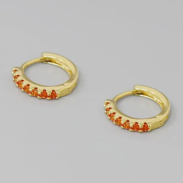 CZ Pave Basic Huggie Hoop Earrings