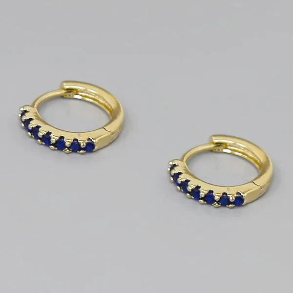 CZ Pave Basic Huggie Hoop Earrings