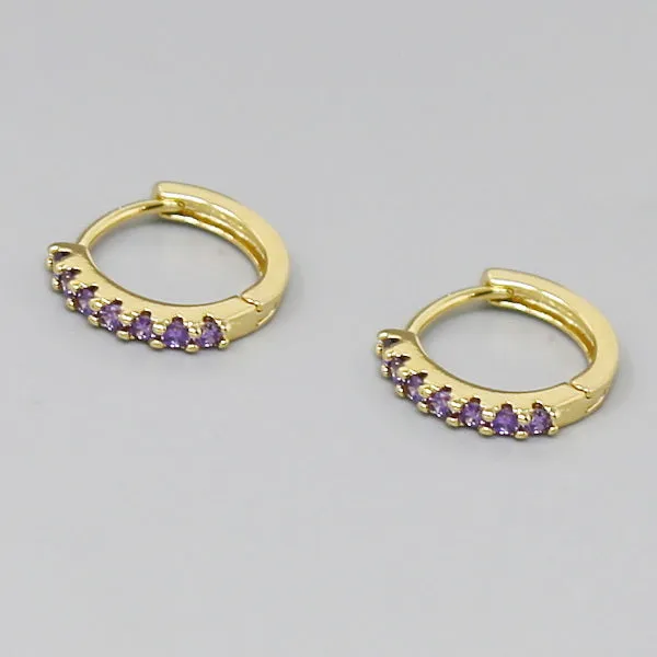 CZ Pave Basic Huggie Hoop Earrings