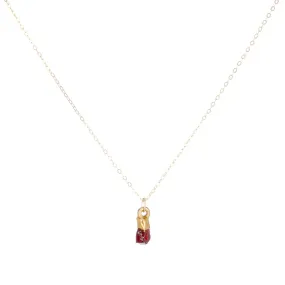 Dainty Raw Garnet Necklace