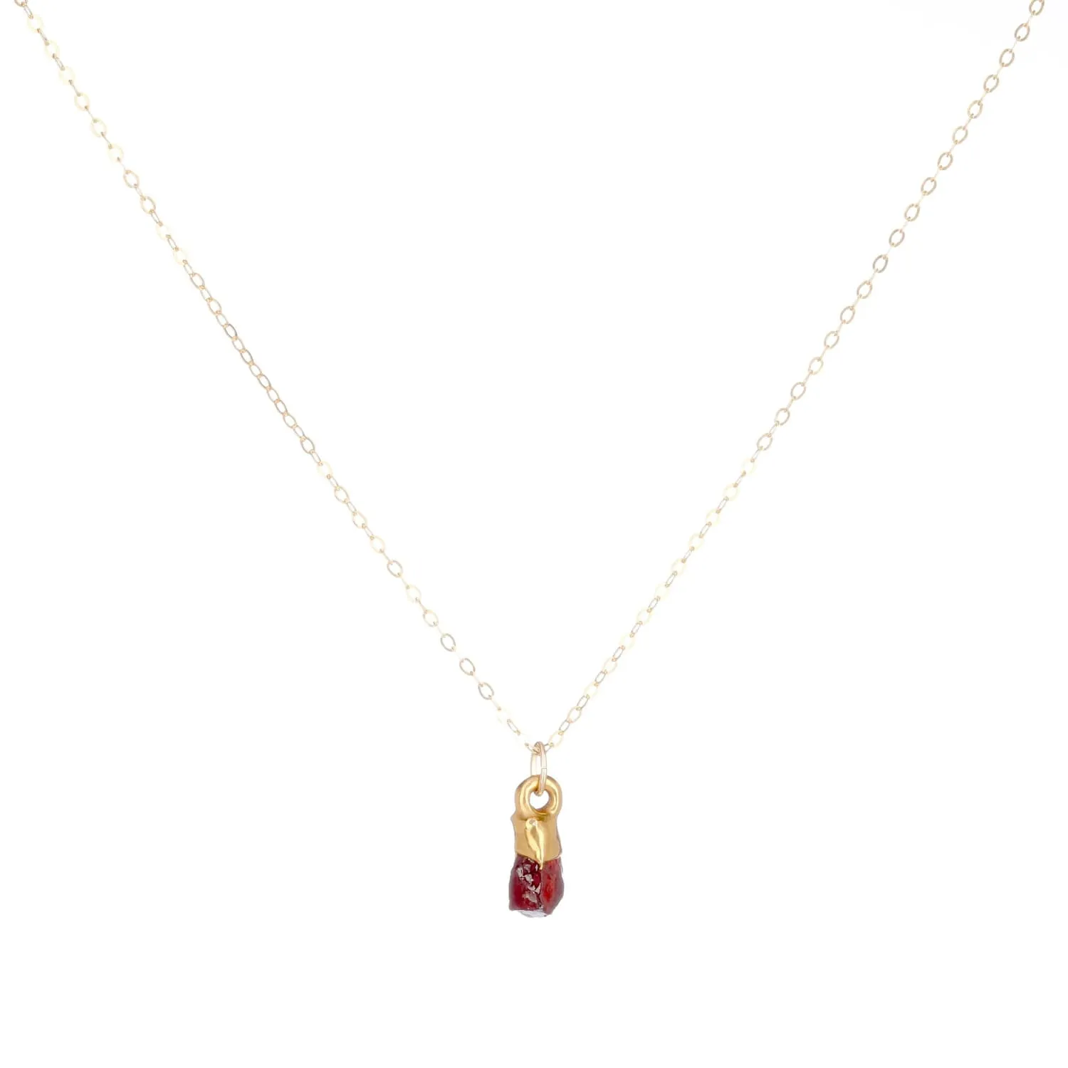 Dainty Raw Garnet Necklace