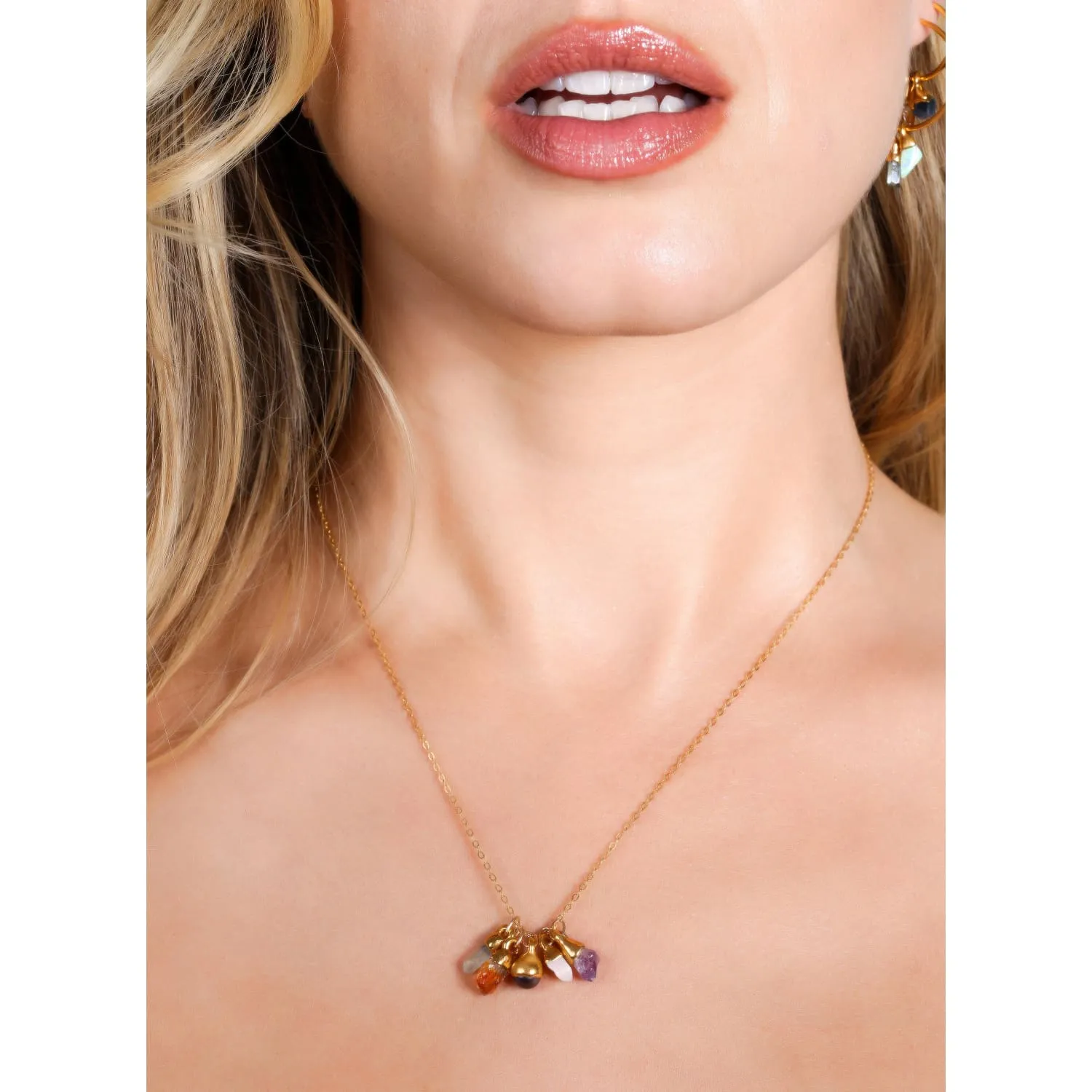 Dainty Raw Garnet Necklace