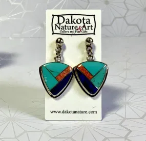 Desert Dreamscape Turquoise Inlay Earrings