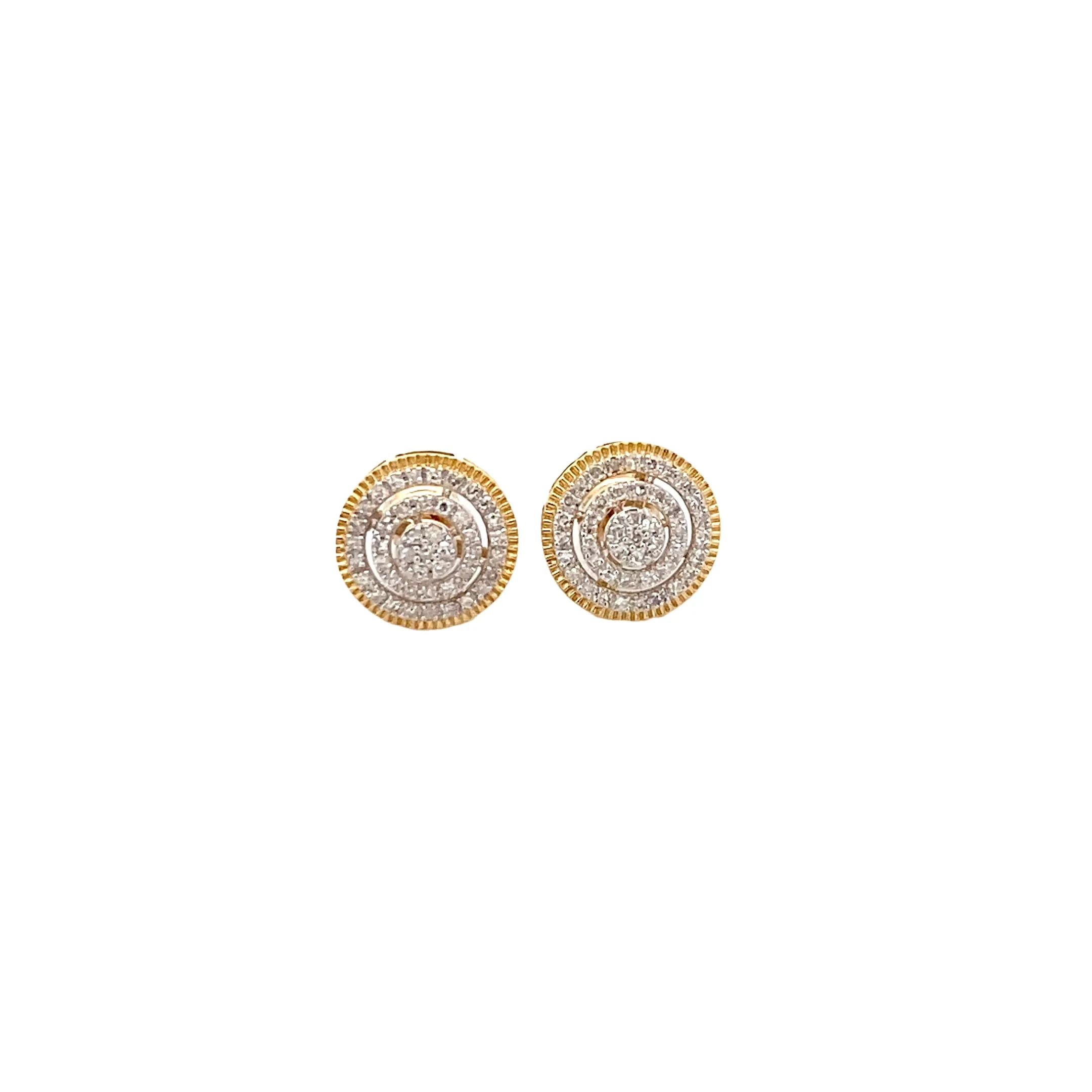 Diamond 0.30Ctw Circle Shaped Earrings