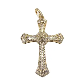 Diamond Cross Pendant .57ctw 14K Yellow Gold