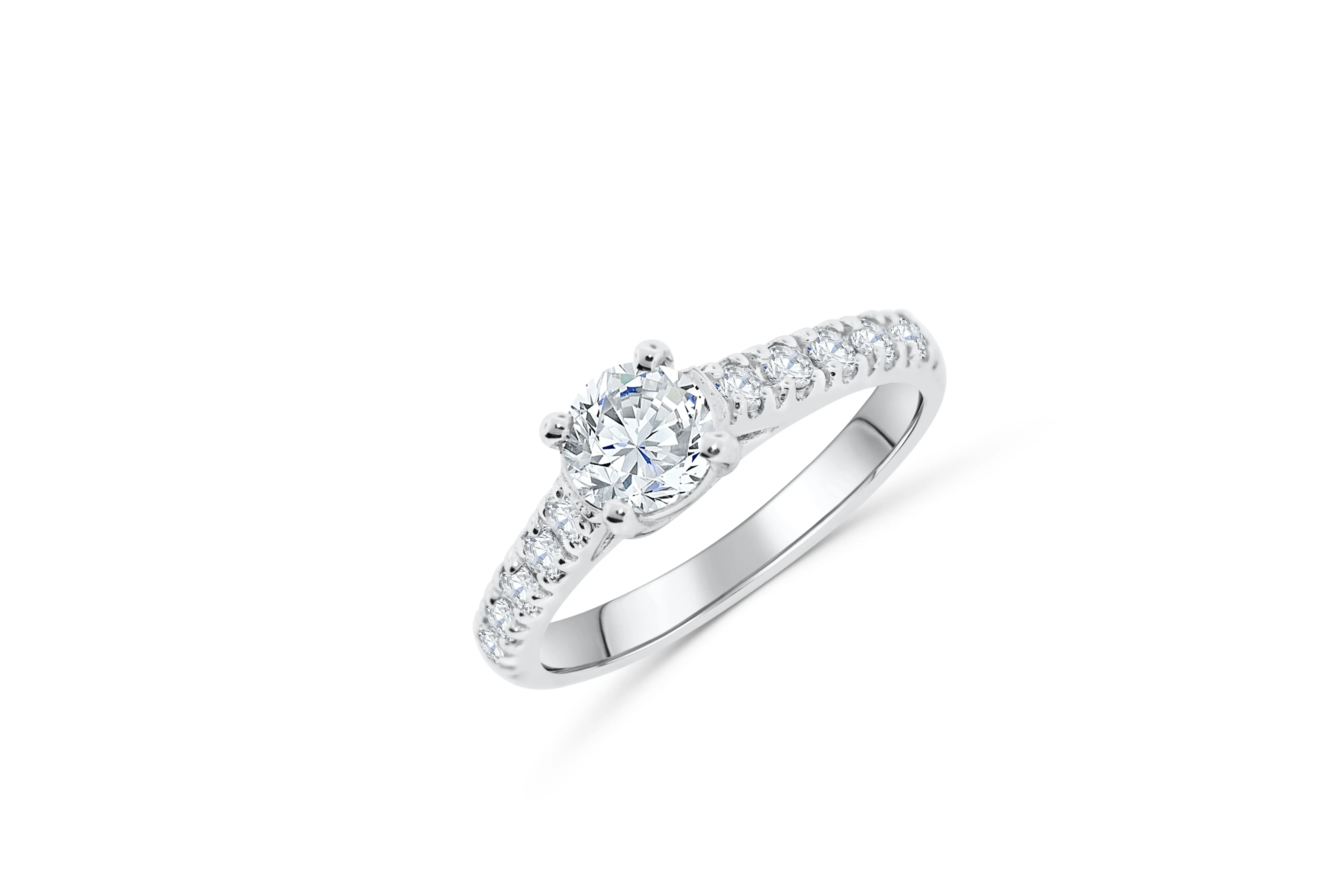 Diamond Engagement Ring 1.07 ct tw 14K White Gold DENG034