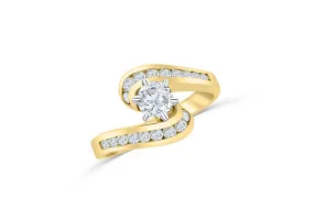 Diamond Engagement Ring 1.19 ct tw 14K Yellow Gold DENG024