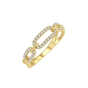 Diamond Paperclip Link Ring