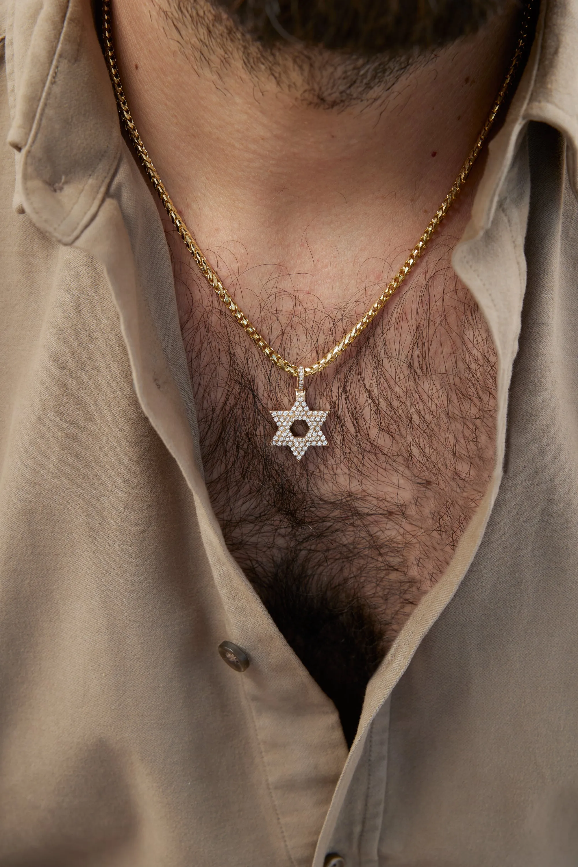 Diamond Star of David Pendant