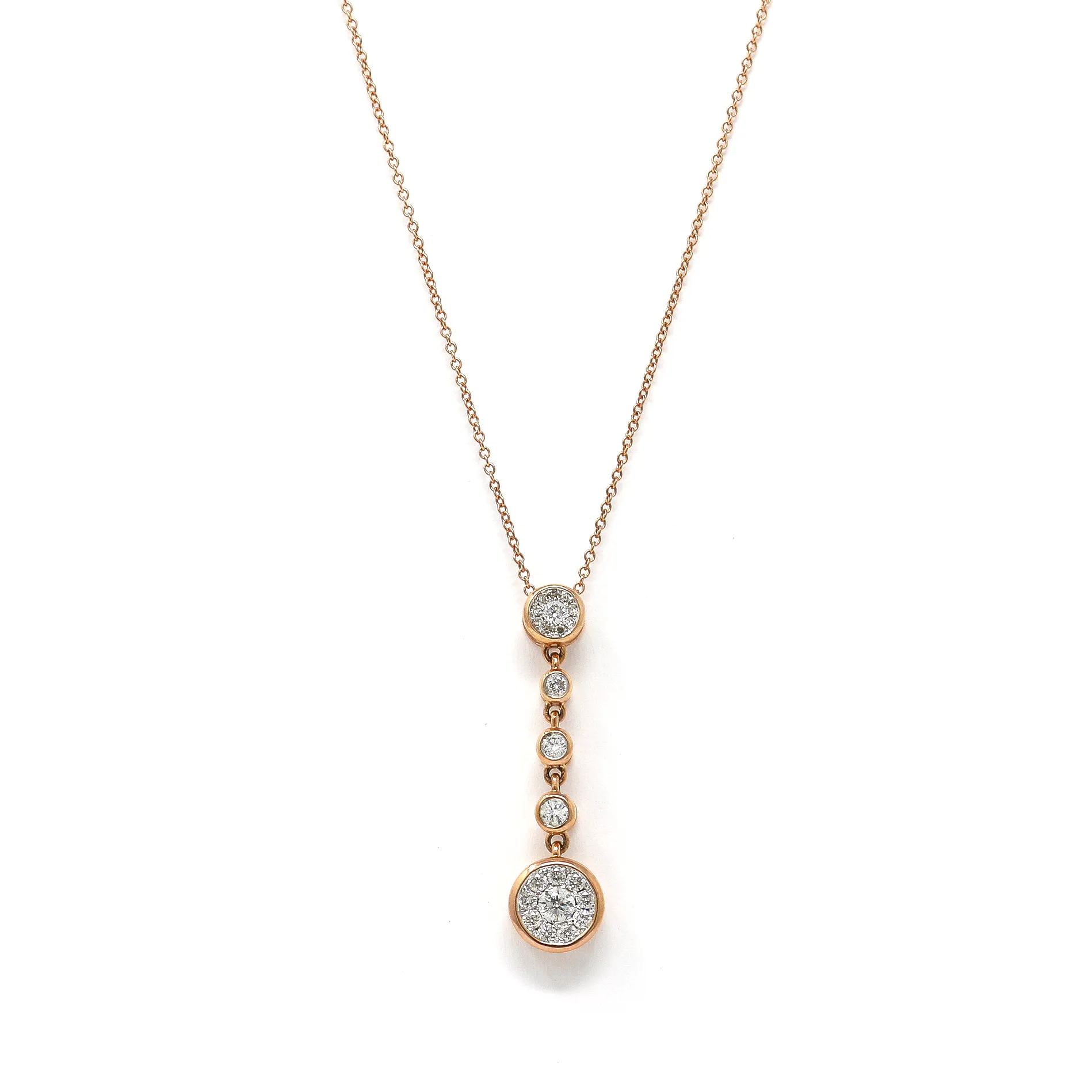 Duchess Hanging Diamond Pendant Necklace in 14K Rose Gold