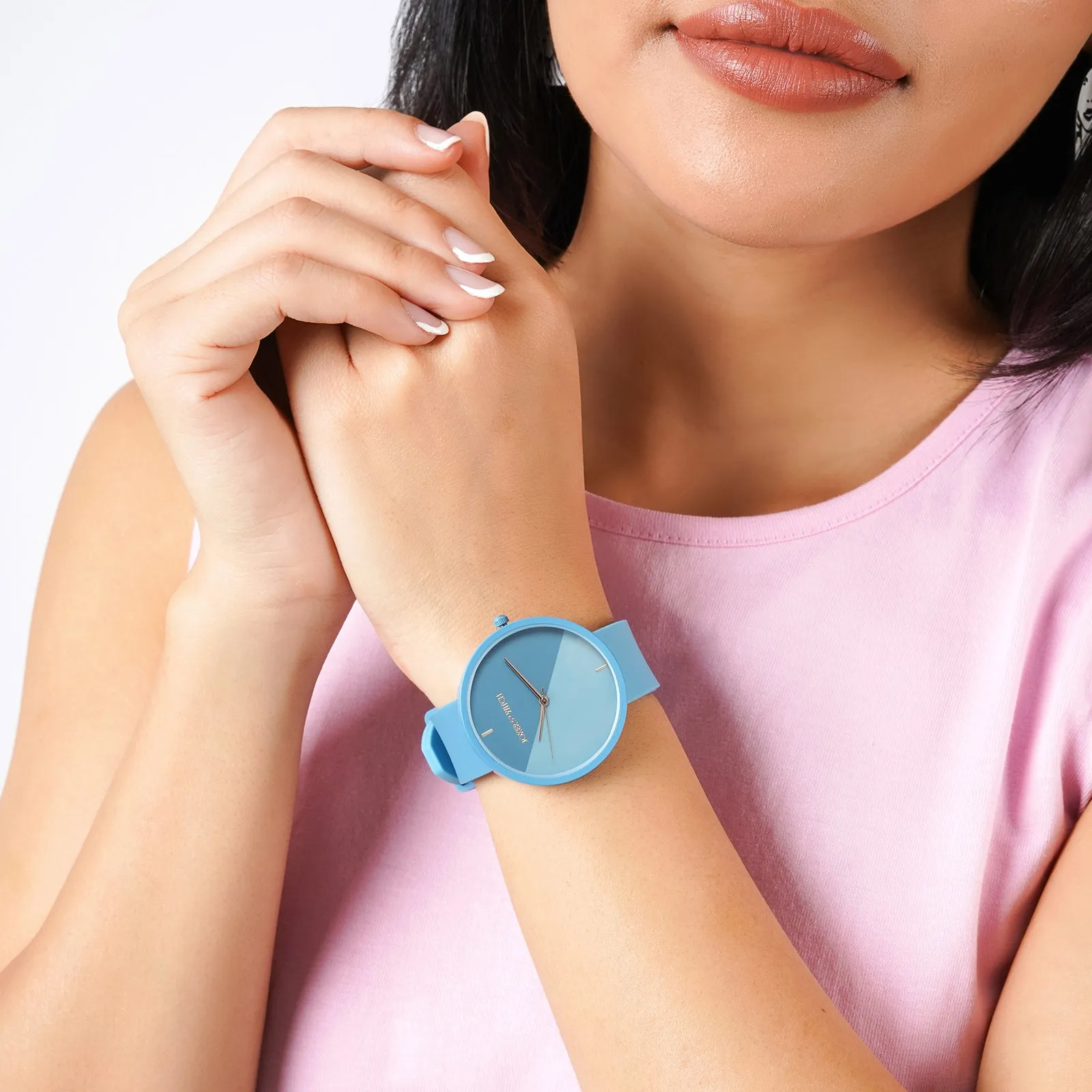 Duet Dewdrop Duo Blue Silicone Strap Watch