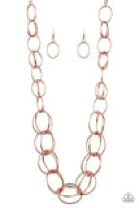 Elegantly Ensnared - Copper Necklace - Paparazzi Accessories