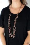 Elegantly Ensnared - Copper Necklace - Paparazzi Accessories