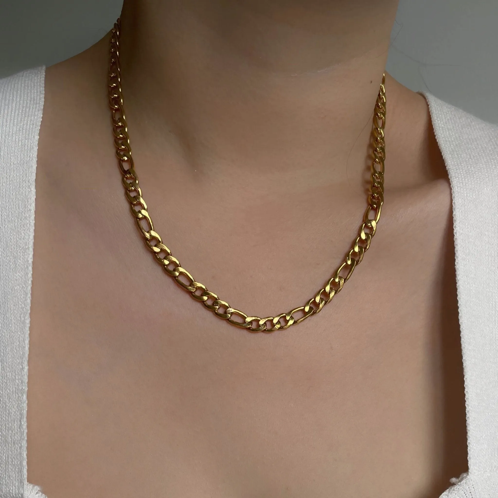 Figaro Chain Necklace Gold