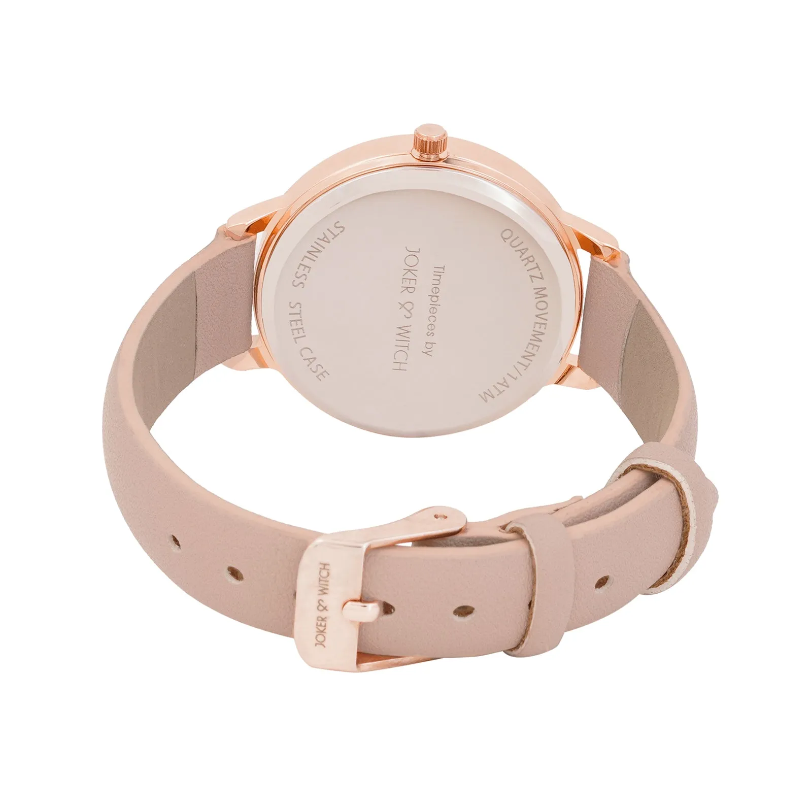 Flutter White Dial Pink Pu Strap Watch