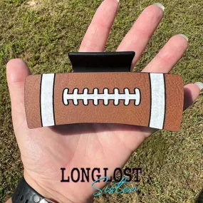 Football Hand Painted Large Hair Claw Clip