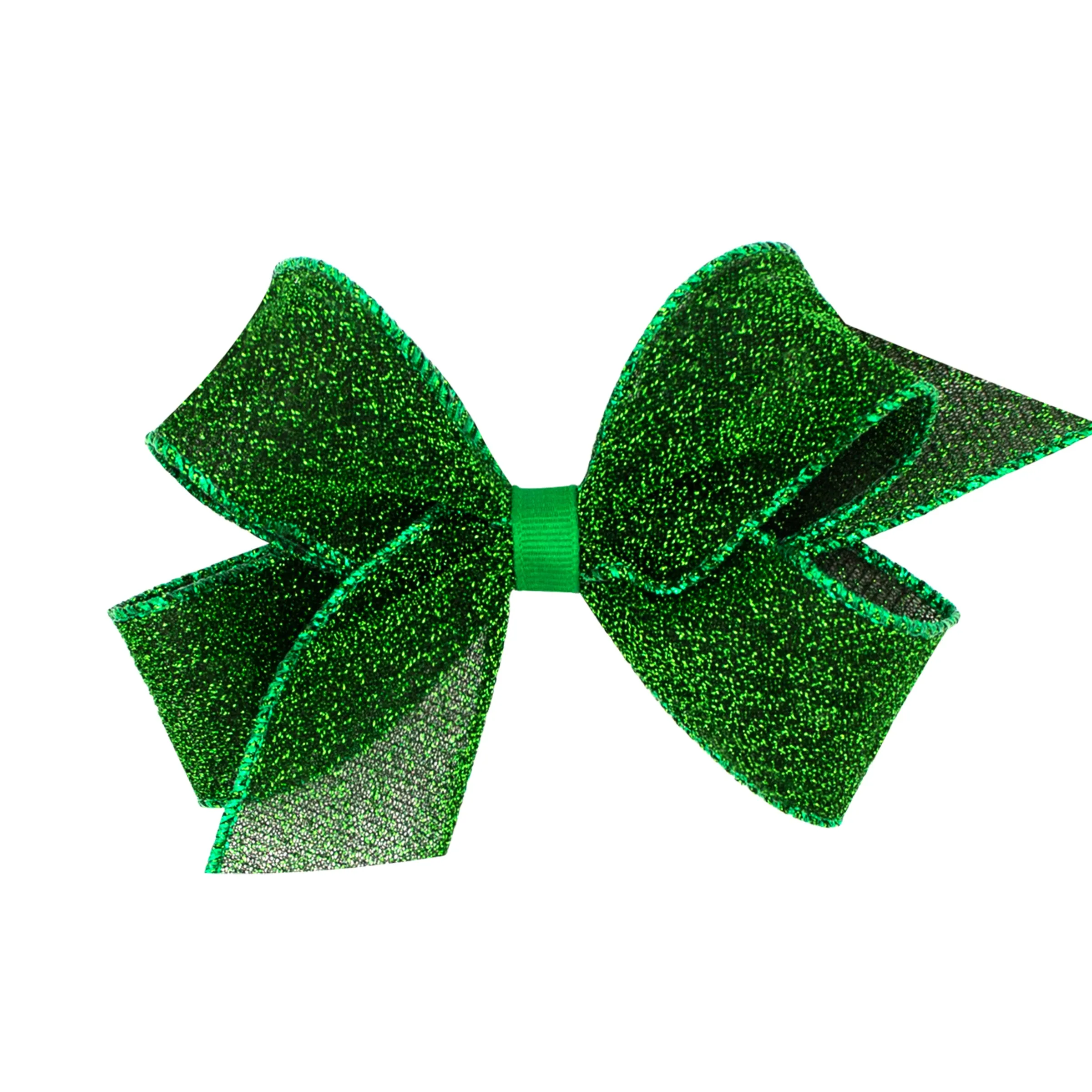 Glimmer Sparkle Hair Bow on Clippie - Green