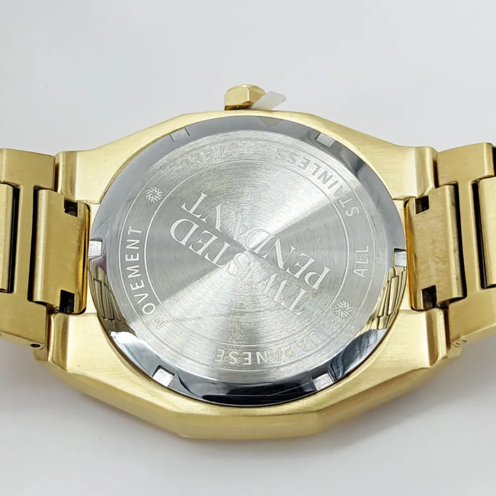 Gold & Black Stainless Steel Watch