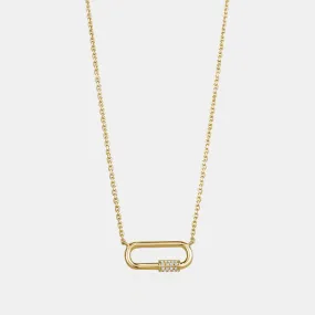 Gold and Diamond Clasp Necklace