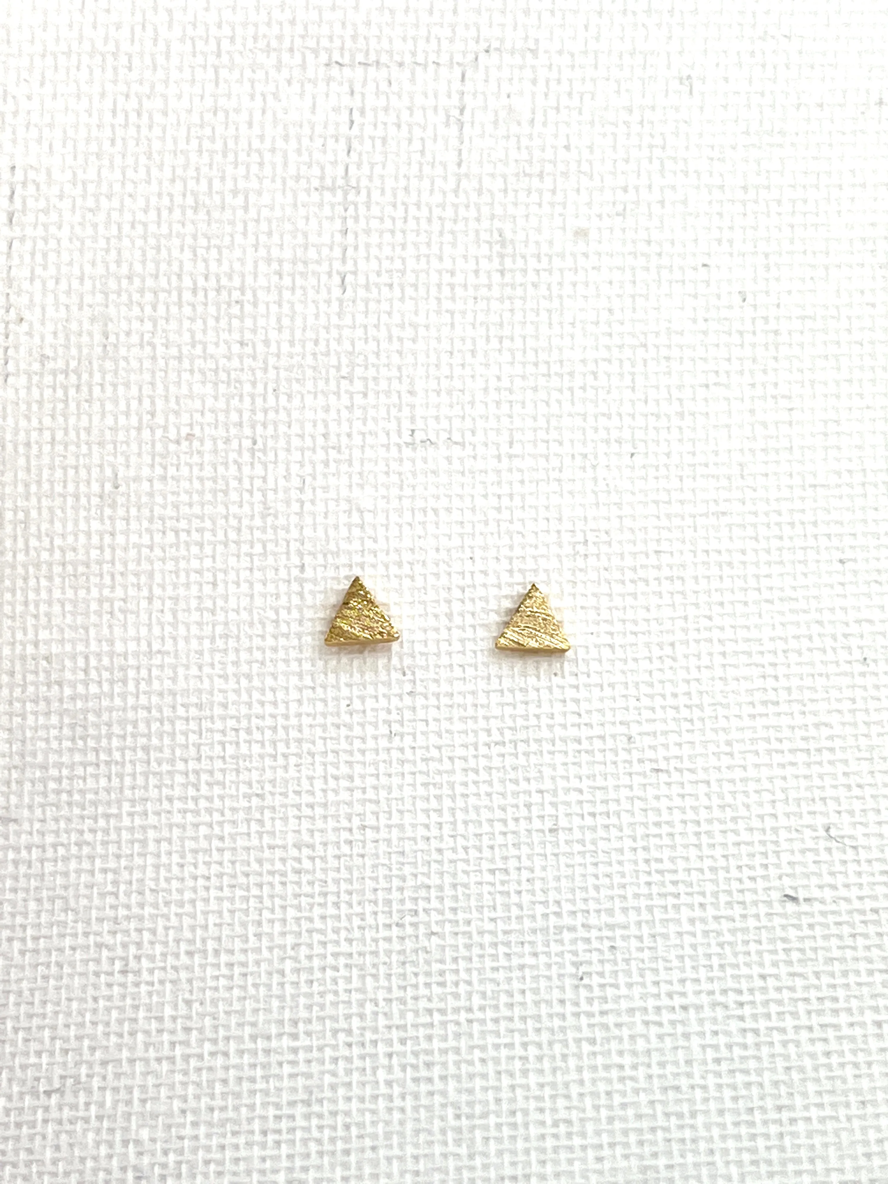 Gold Triangle Stud Earrings