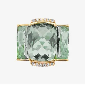 Green Amethyst Briolette Collection Ring