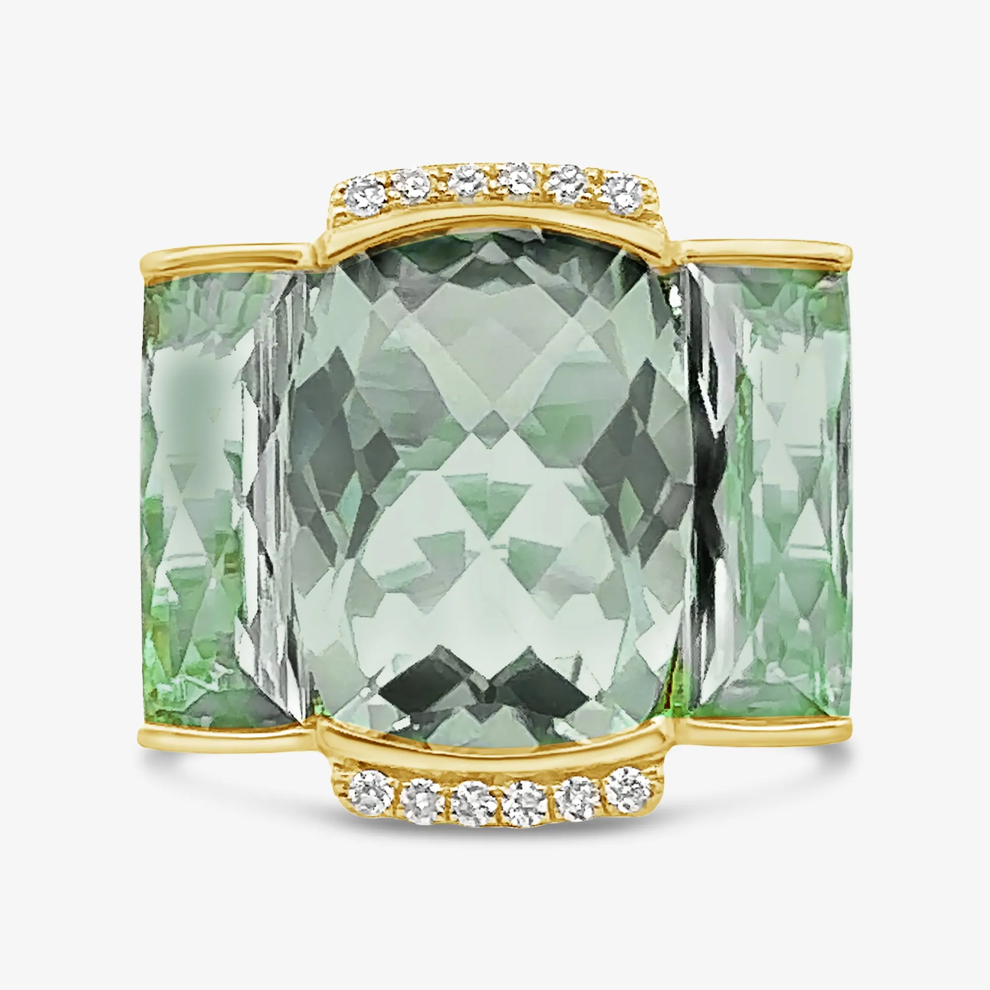 Green Amethyst Briolette Collection Small Ring