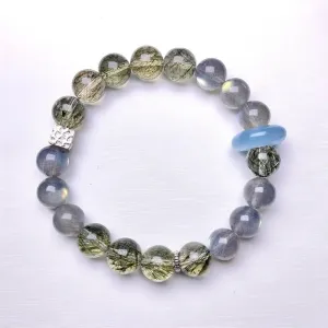 Green Tourmaline Aquamarine Moonstone Bracelet