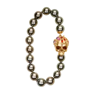 Grey Pearl Enchanted City Skull Bracelet - 11660