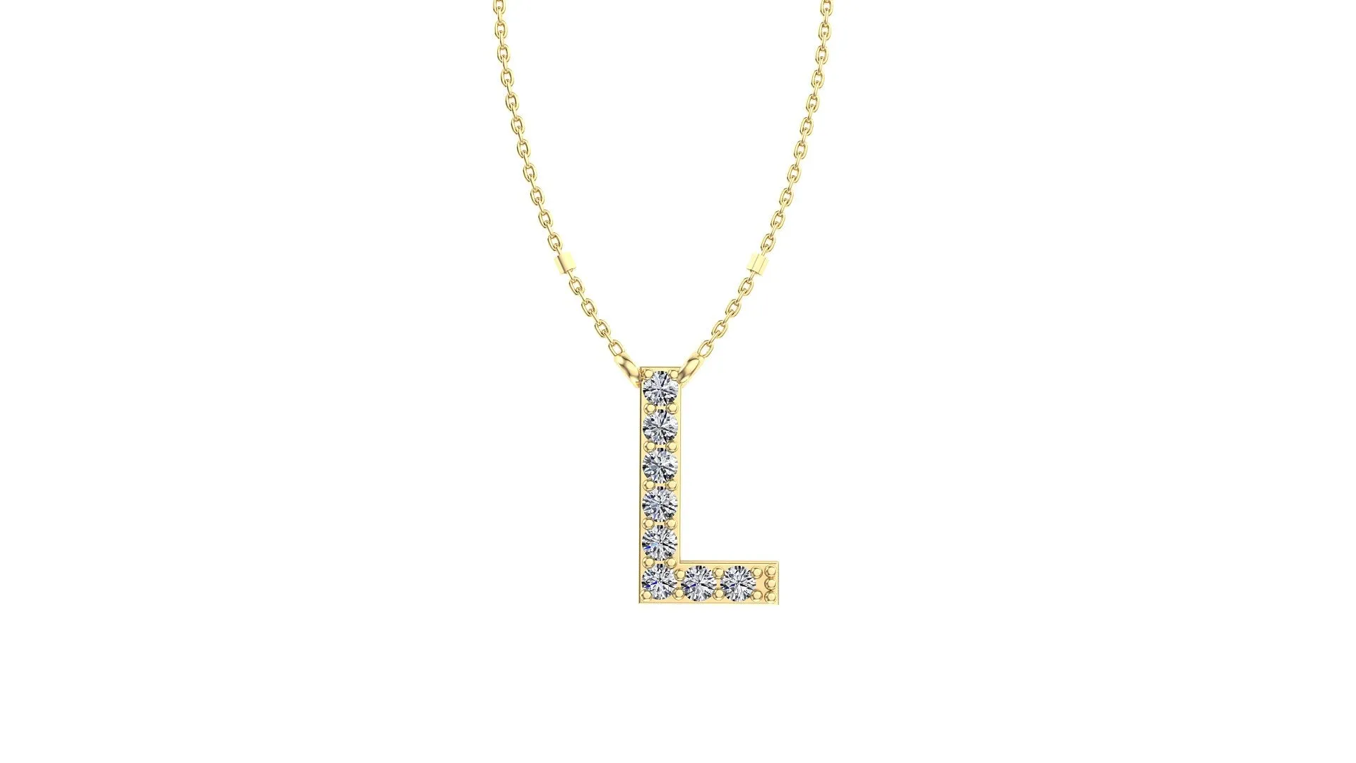 Initial L Diamond Pendant 14K Gold DIP012