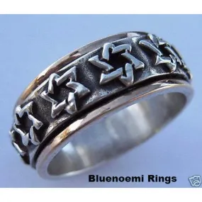 Jewish star of David jewelry.  Israeli Spinner Rings silver & gold