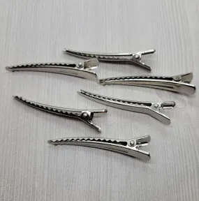 Large Silver Alligator Hair Clip (6) - L1358