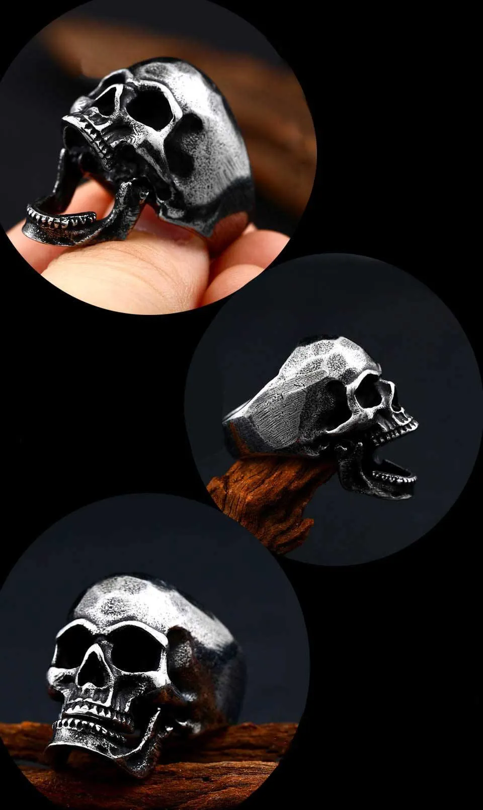 Laughing Skull Stainless Steel Ring