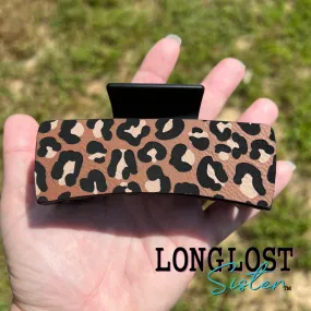 Leopard Hand Painted Hair Claw Clip