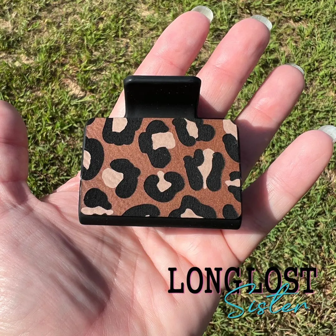 Leopard Hand Painted Small Hair Claw Clip