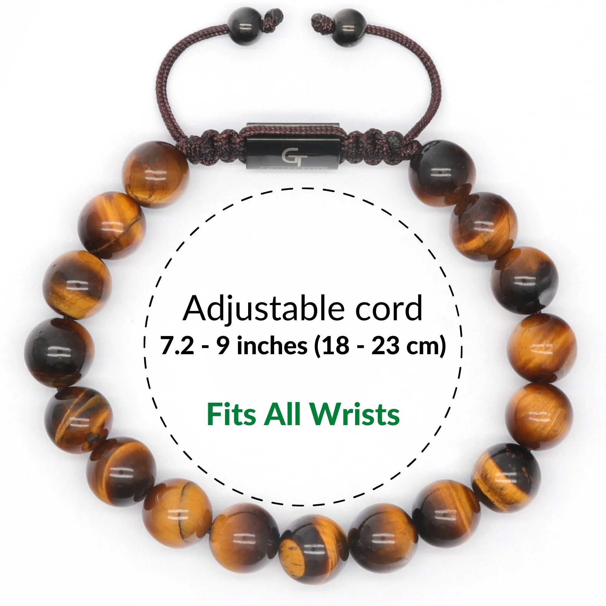 Men's TIGER EYE Beaded Bracelet - One Size Fits All