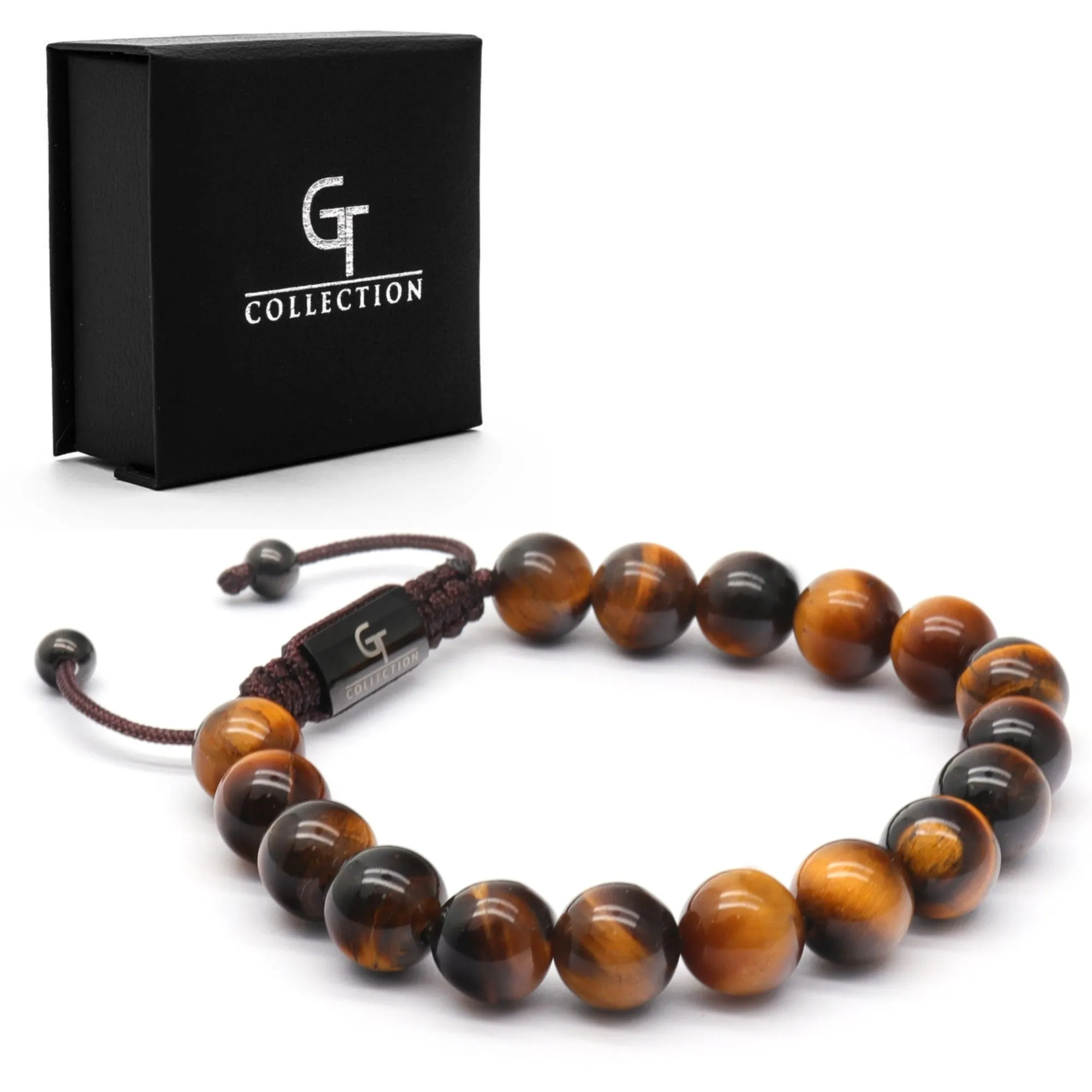 Men's TIGER EYE Beaded Bracelet - One Size Fits All