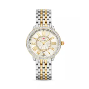 Michele Serein Mid Two-Tone 18K Gold Diamond Watch