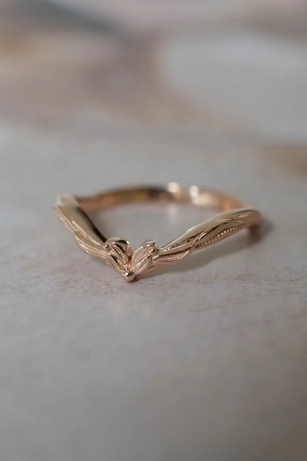 Moissanite engagement ring set in rose gold / Adonis