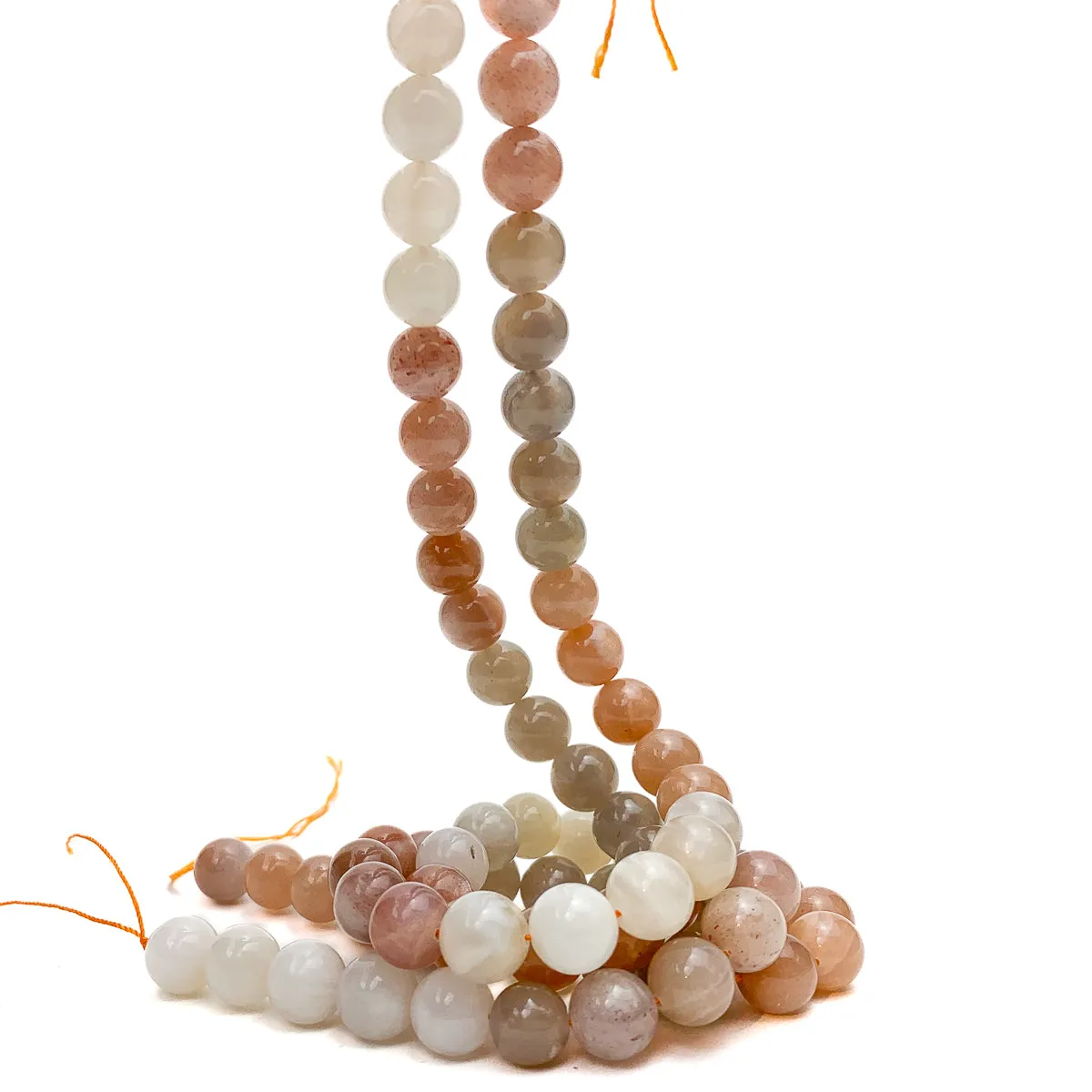 Moonstone Multi 10mm Smooth Rounds Bead Strand