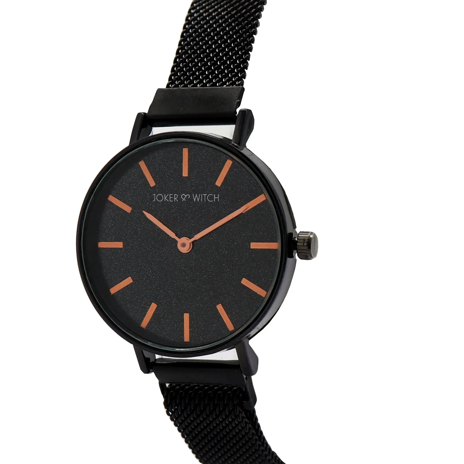 Natalie All Black Magnetic Mesh Watch