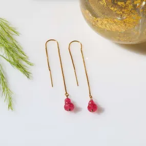 Peony - Pink Sapphire Threader Earrings