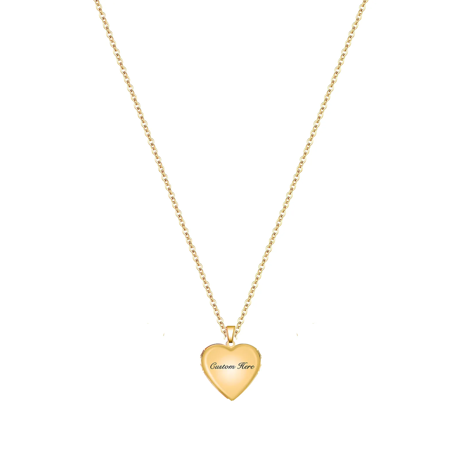 Personalized Heart Locket Necklace