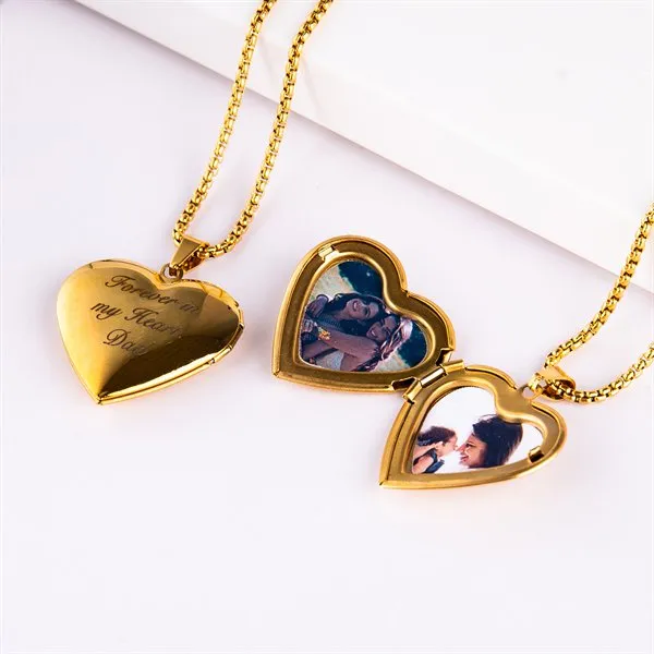 Personalized Heart Locket Necklace