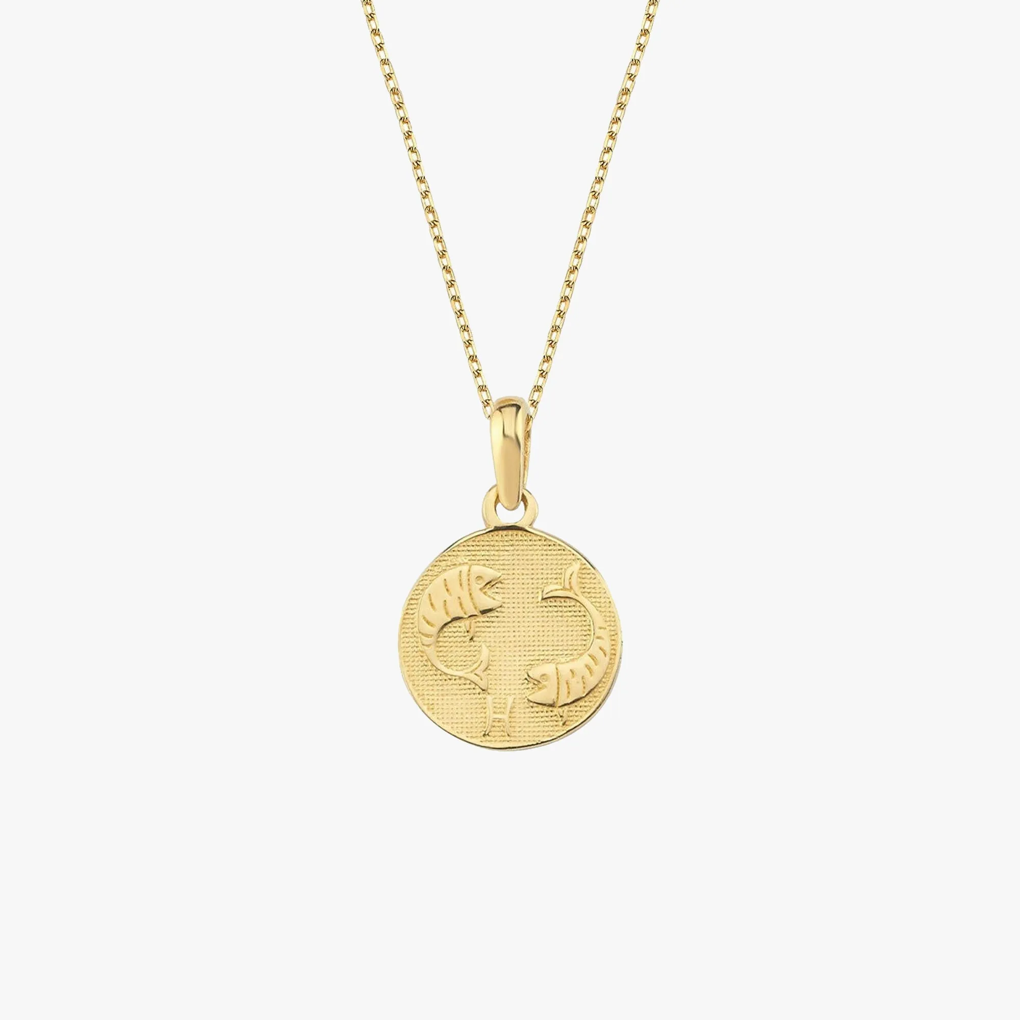 Pisces Zodiac Necklace | 14K Solid Gold