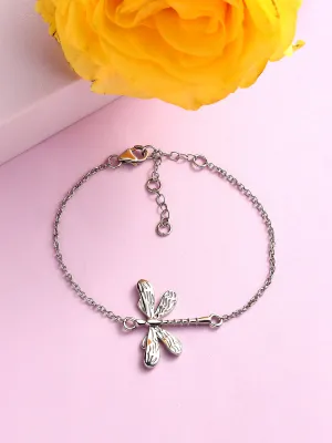 Pure 925 Sterling Silver Dragonfly Bracelet For Women